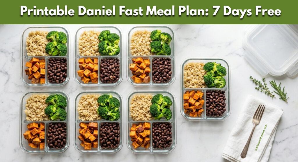 Printable Daniel Fast Meal Plan