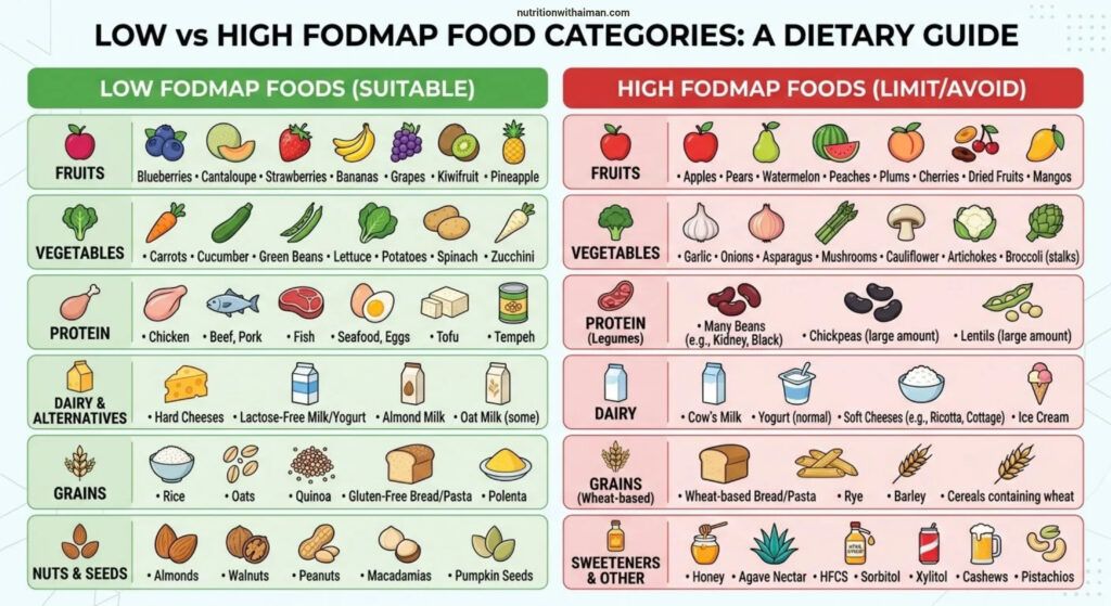 Low FOODMAP vs. high FOODMAP